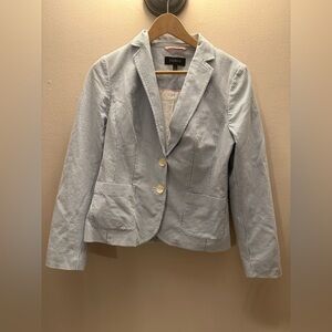 Talbots Blue and White Striped Cotton Blazer